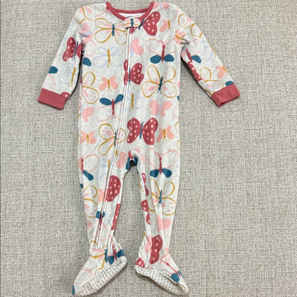 Carter's Pink and Blue Butterfly Footies